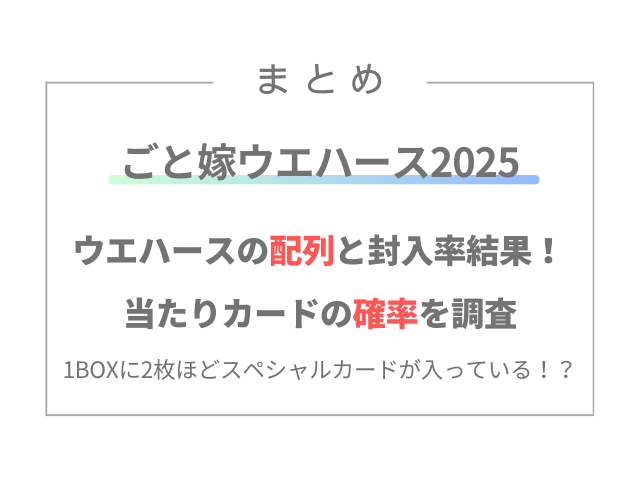 五等分の花嫁ウエハースの配列と封入率結果！当たりカードの確率を調査