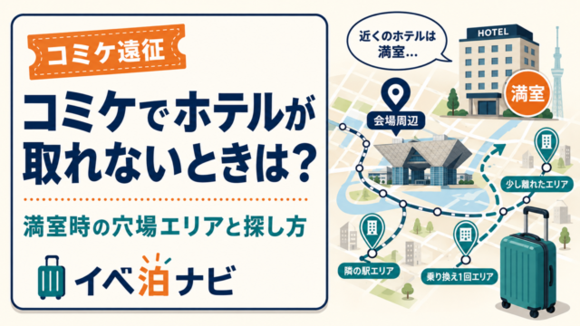 コミケでホテルが取れないときの穴場エリアと探し方